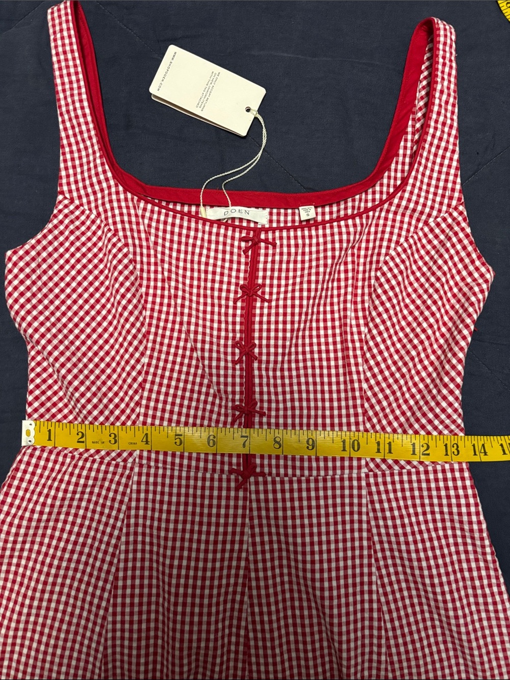 DÔEN Delaney Dress in Rouge La Maddalena Gingham, NWT - Picture 7 of 12